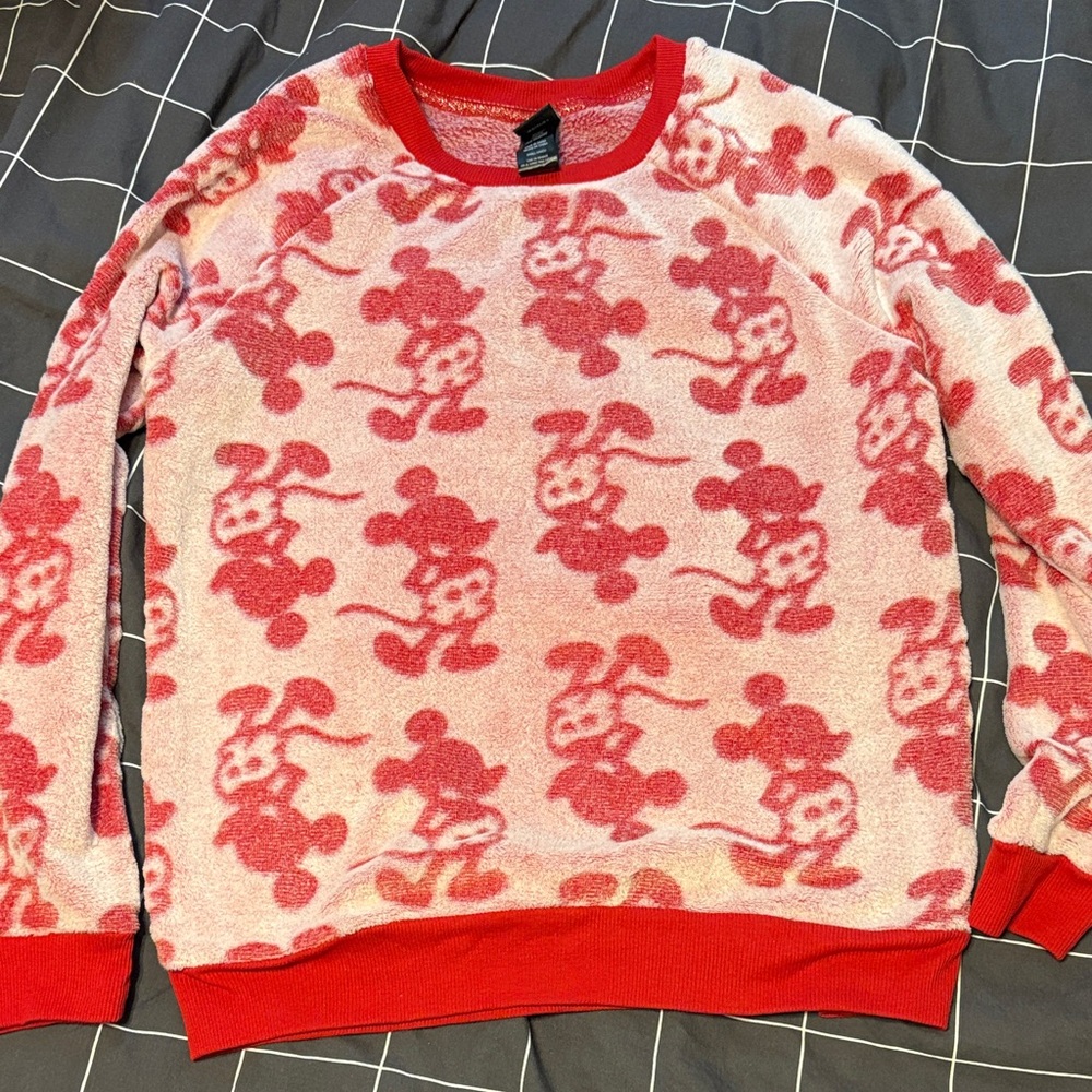 Red and White Mickey Mouse Sweatshirt